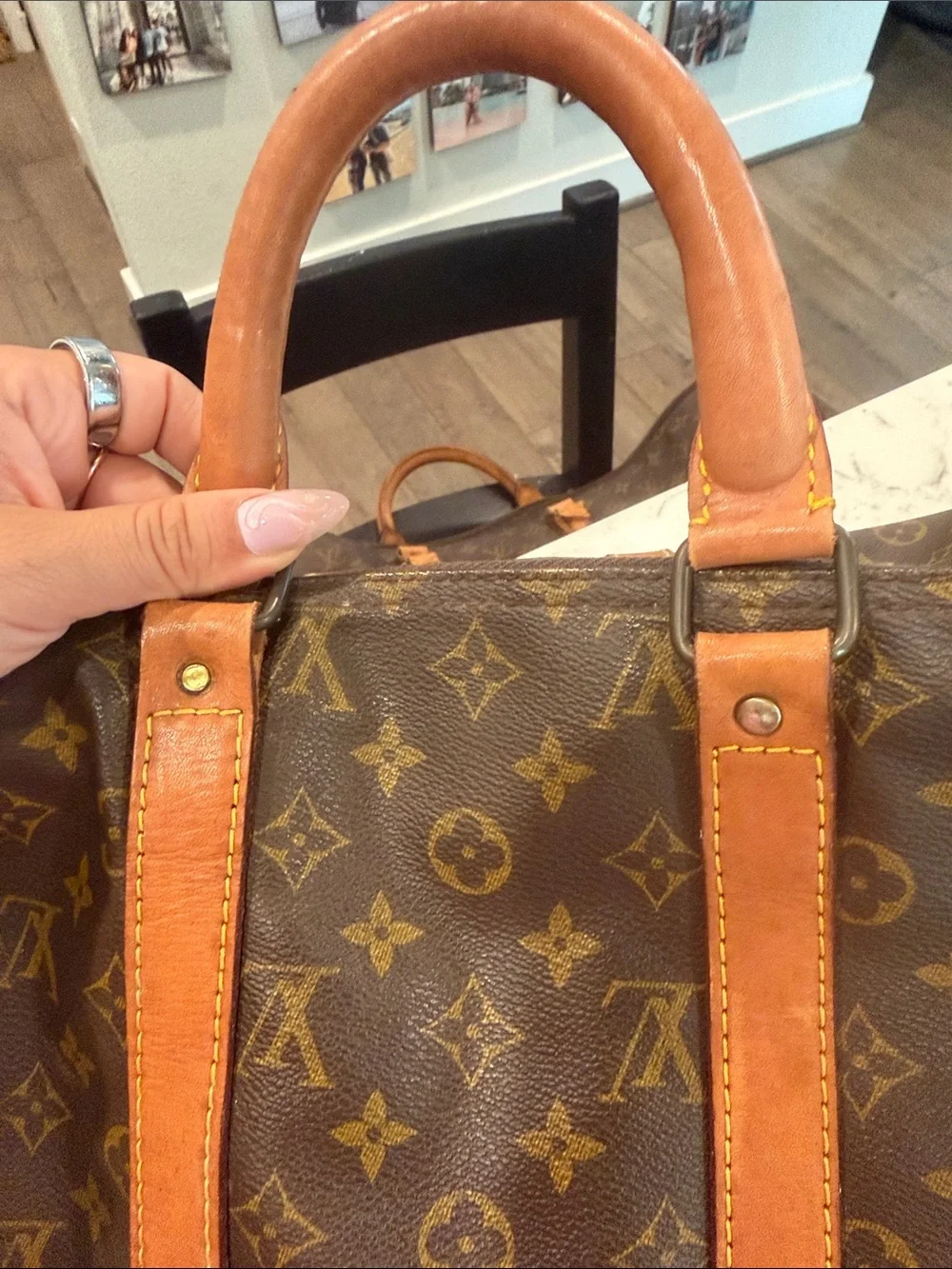 Louis Vuitton Brown Monogram Canvas Travel Bag keepall 50 - project bag/ as is